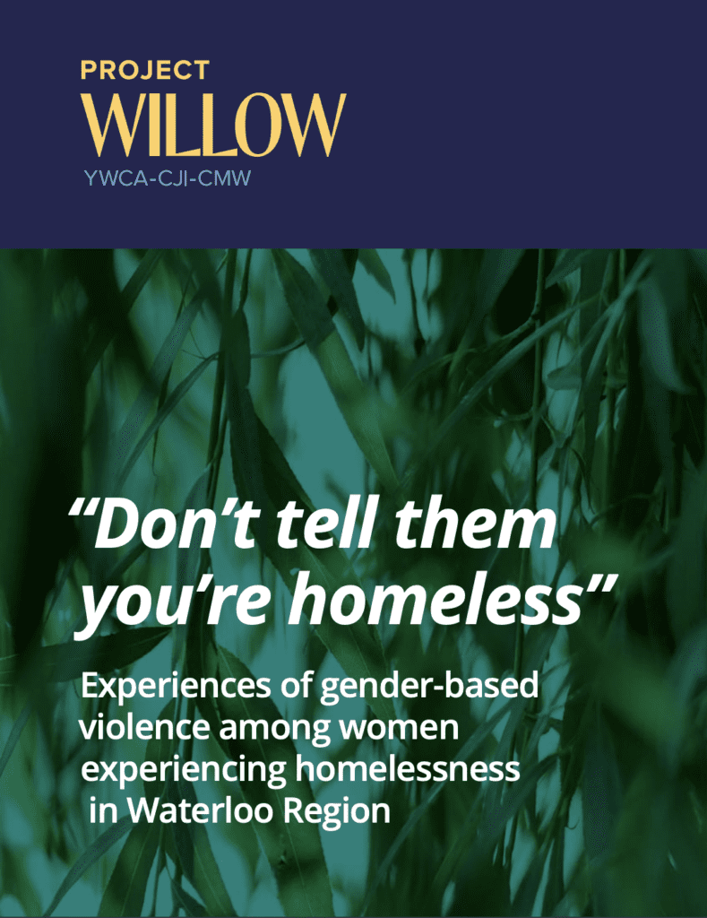 Don't tell them you're homeless. Experiences of gender-based violence among women experiencing homelessness in waterloo region report cover